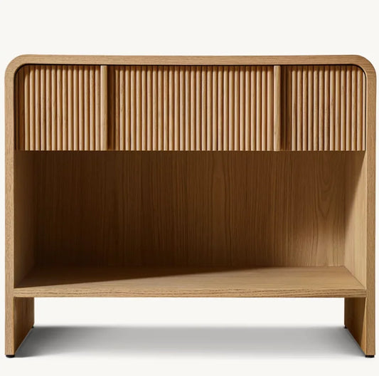Walnut Frame Bedside Table