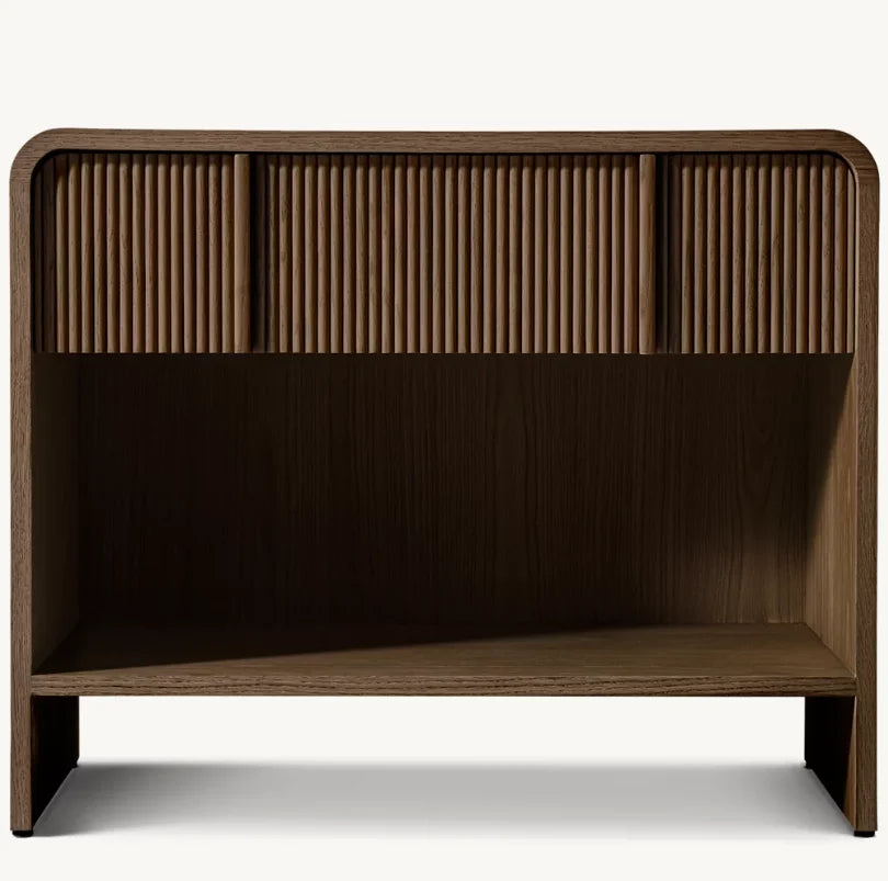 Walnut Frame Bedside Table