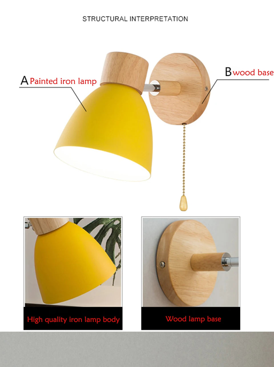 Scandinavian Wood Wall Sconce