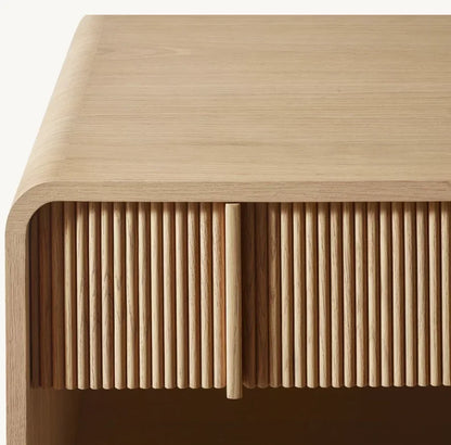 Walnut Frame Bedside Table