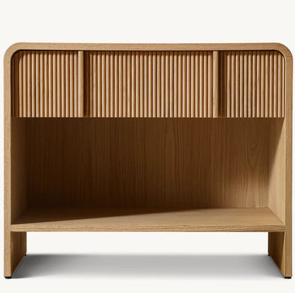Walnut Frame Bedside Table