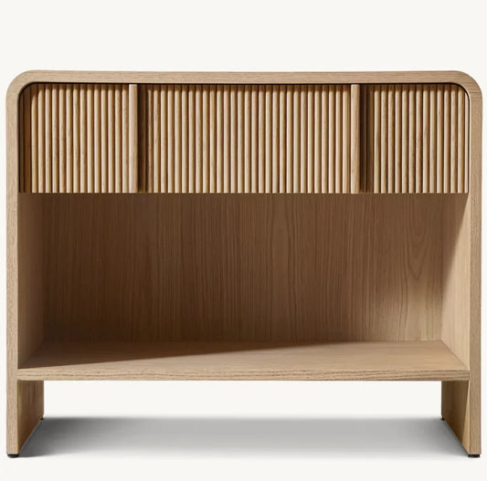 Walnut Frame Bedside Table