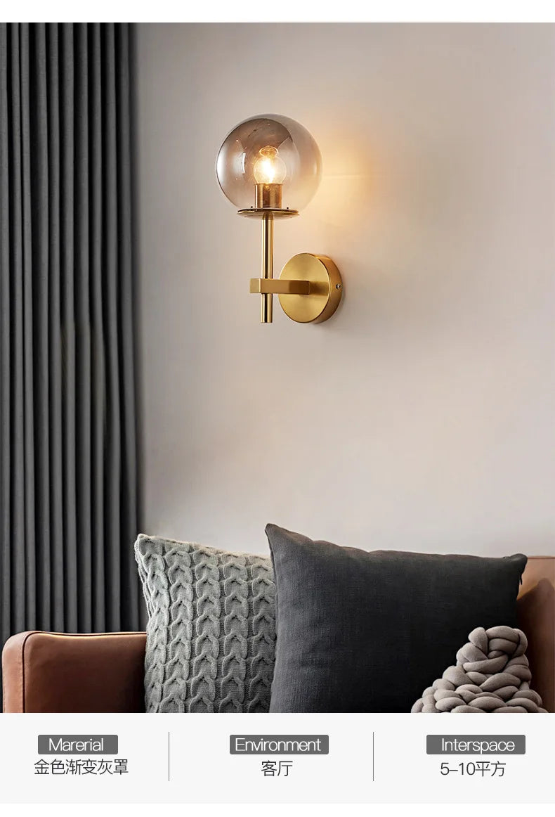 Glass Globe Wall Sconce