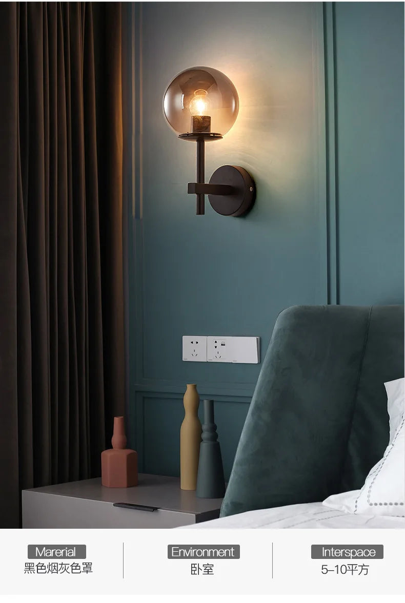 Glass Globe Wall Sconce