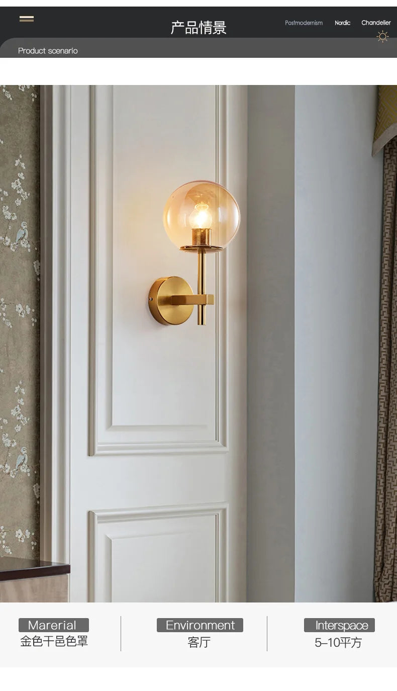Glass Globe Wall Sconce