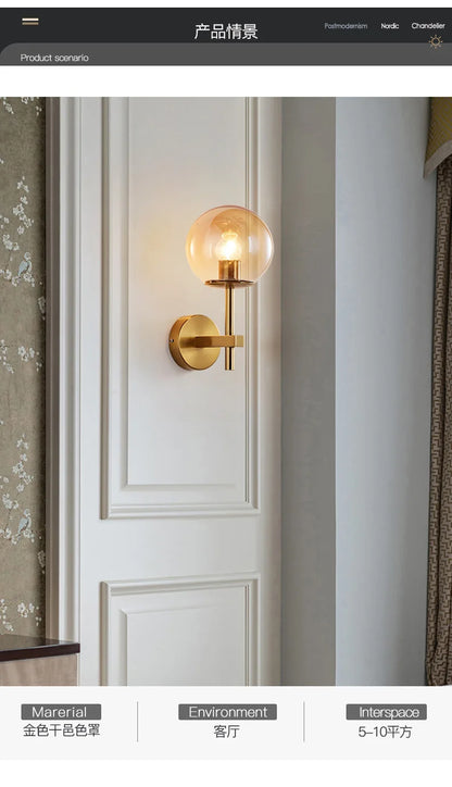 Glass Globe Wall Sconce