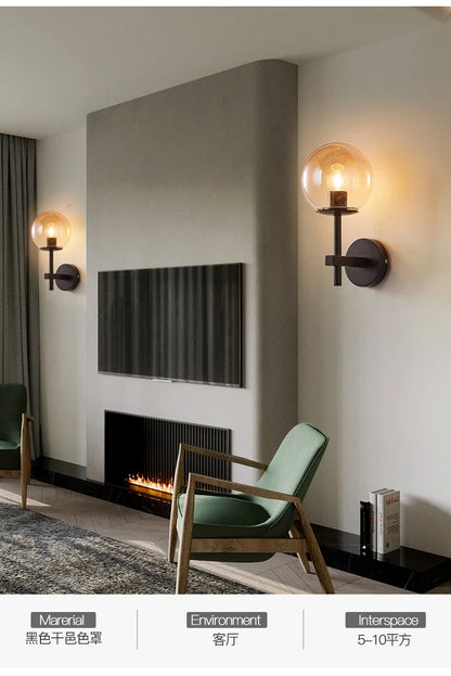 Glass Globe Wall Sconce