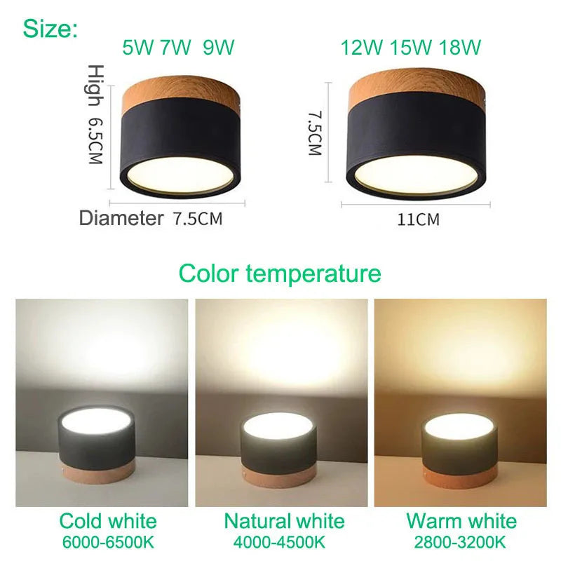 Wood Accent Ceiling Light