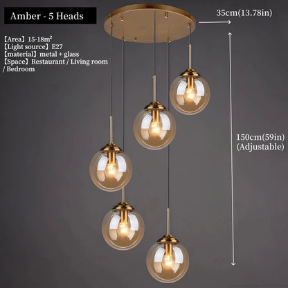 Modern Glass Cluster Pendant