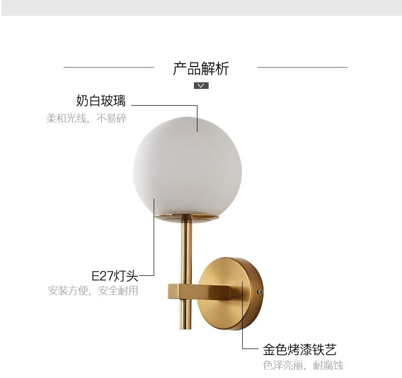 Glass Globe Wall Sconce